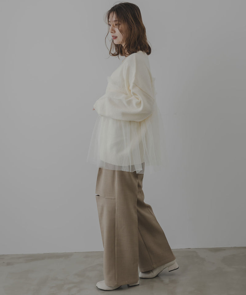 チュールドッキングニット