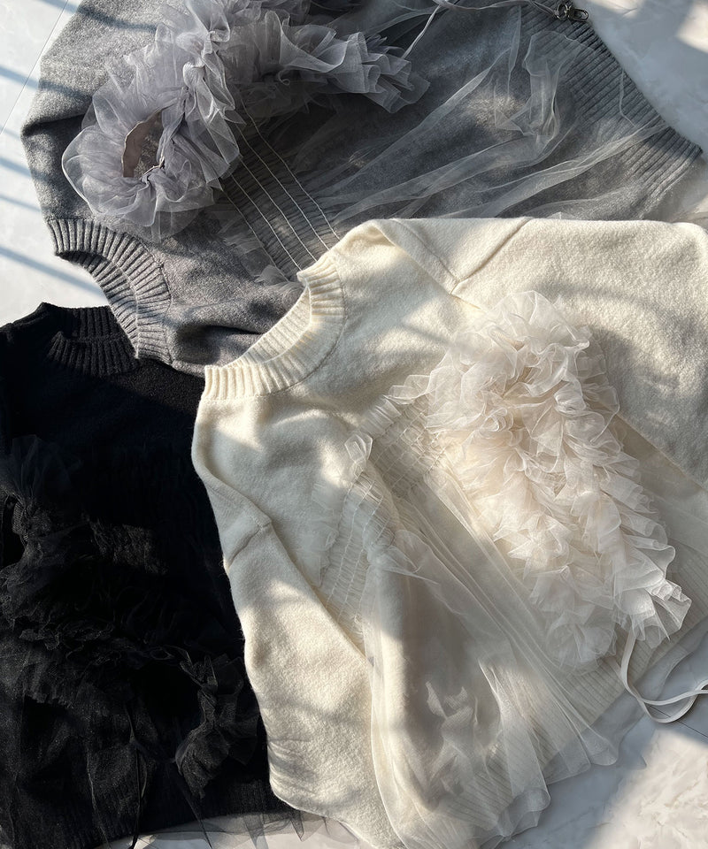 チュールドッキングニット