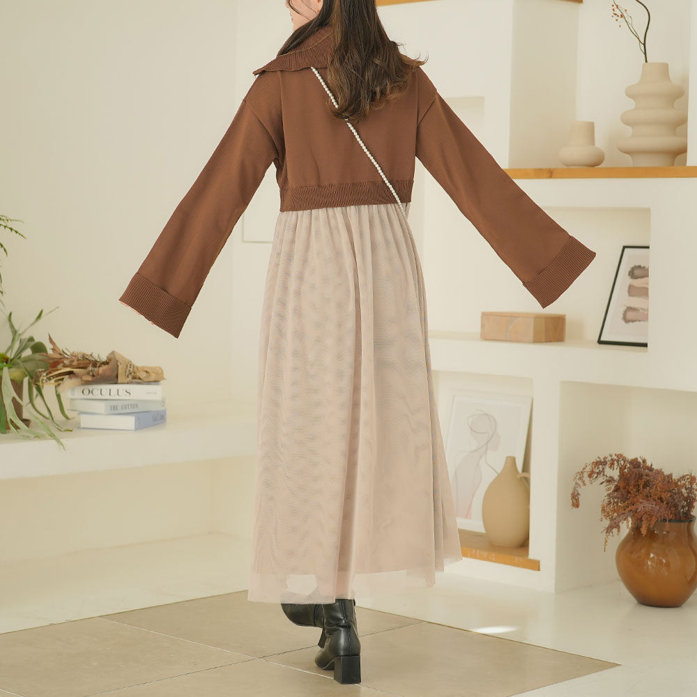 ハーフジップニットドッキングワンピース – レディースファッション