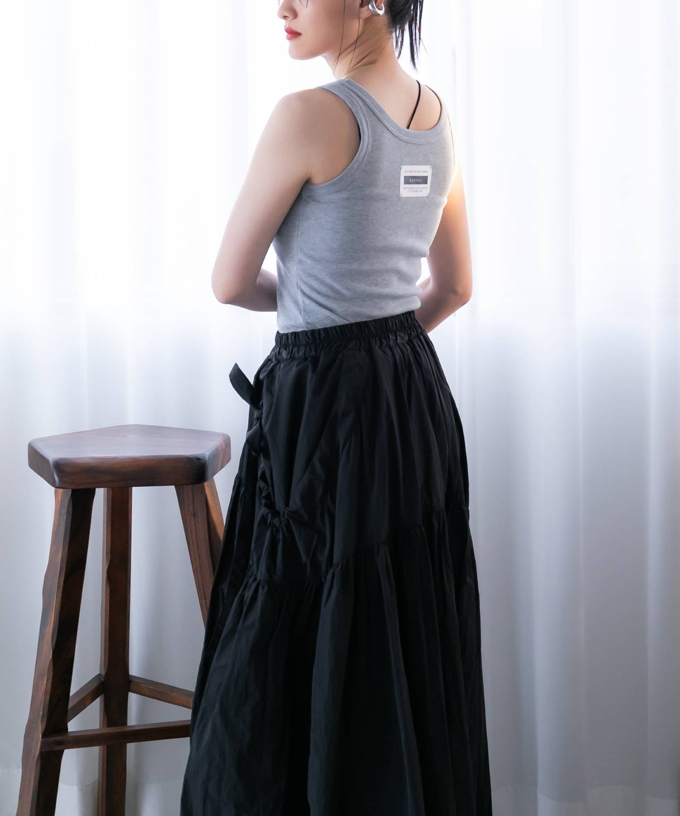 タフタギャザーリボンスカート – レディースファッション通販の