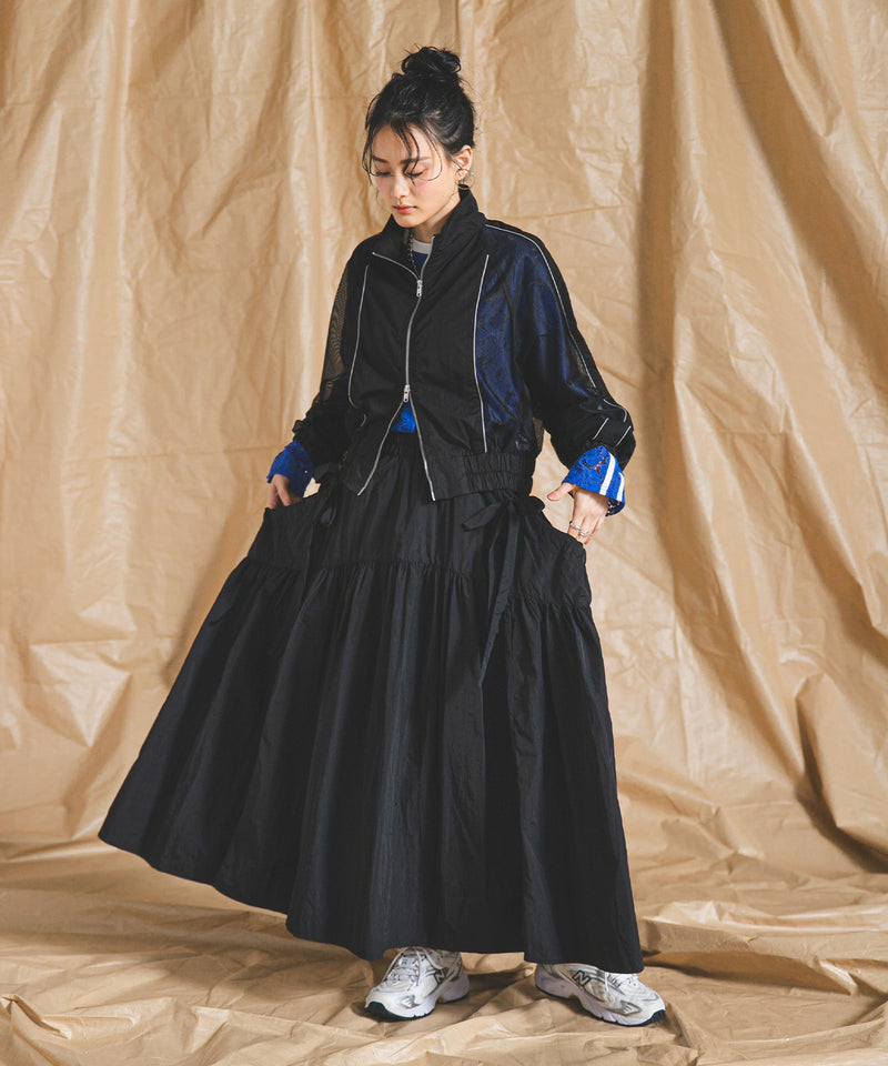 タフタギャザーリボンスカート