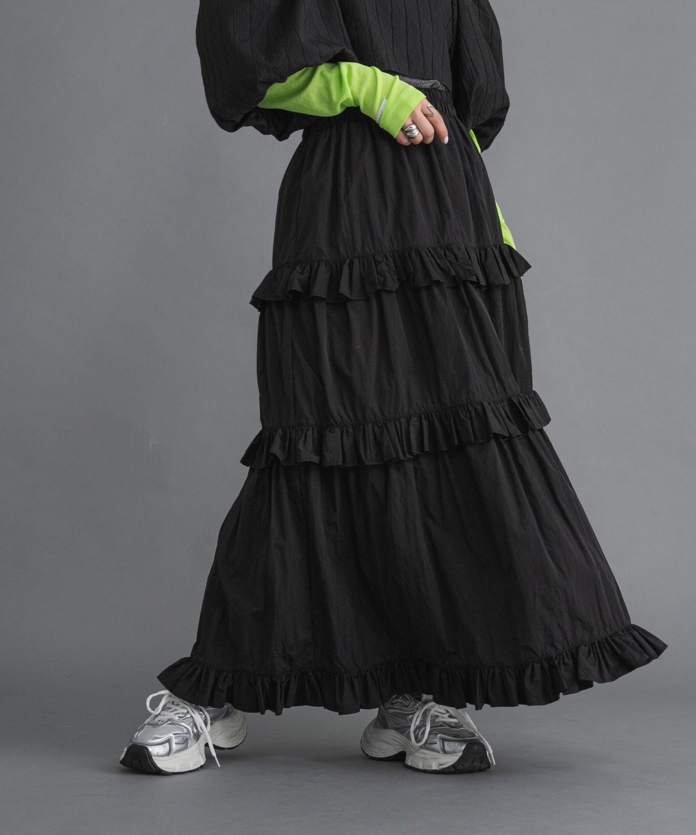 タフタティアードスカート（ベージュ） タフタティアードスカート(ベージュ) - seventen