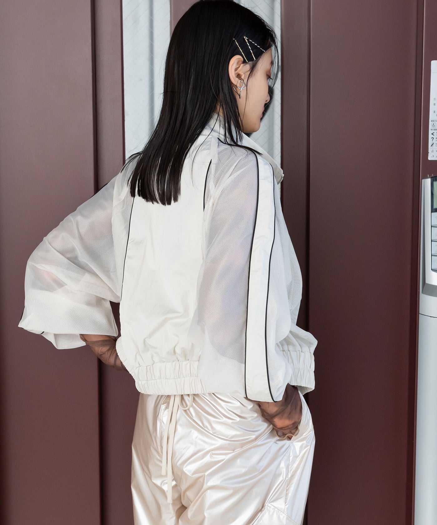 メール便】タフタ×メッシュダブルジップブルゾン – レディース 