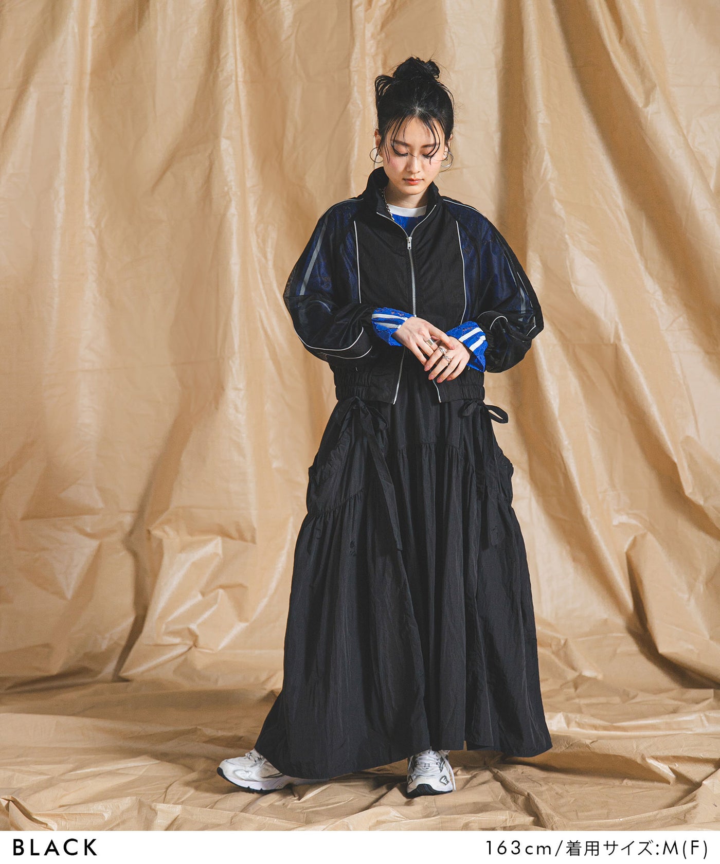 メール便】タフタ×メッシュダブルジップブルゾン – レディース