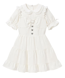 丸襟ビスチェティアードワンピース