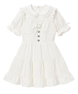 丸襟ビスチェティアードワンピース