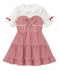 丸襟ビスチェティアードワンピース