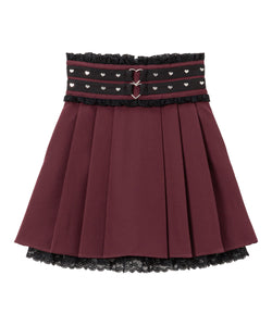 ハートスタッズベルトレーススカート