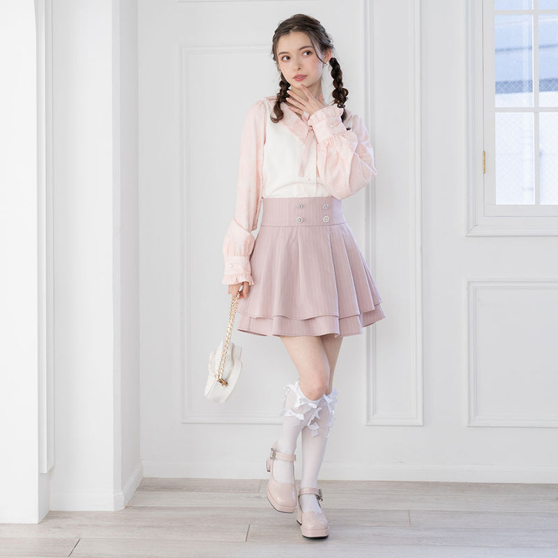 ビジューボタンティアードスカート – レディースファッション通販の夢