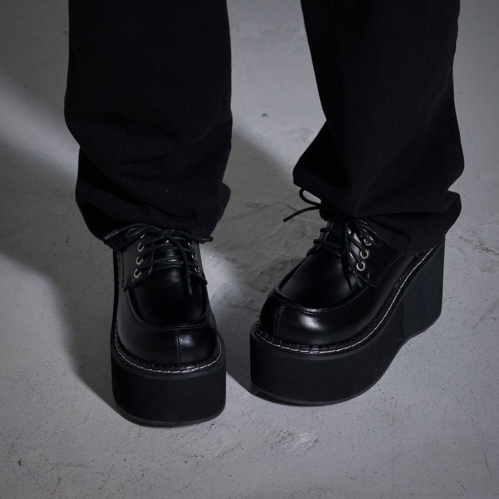 9cm厚底バルキーレースアップシューズ – レディースファッション
