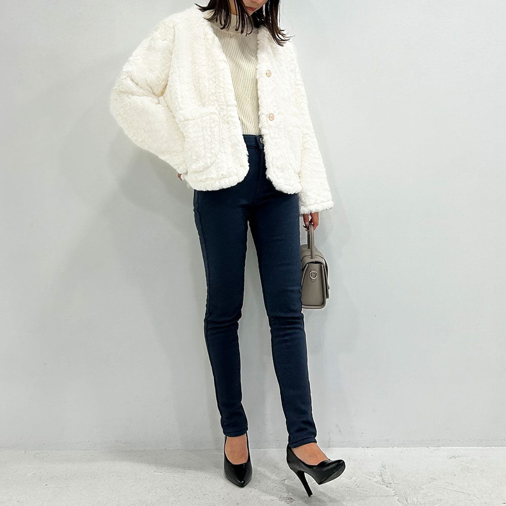 フェイクファーブルゾンジャケット【ボレロ】【コート】 – レディース