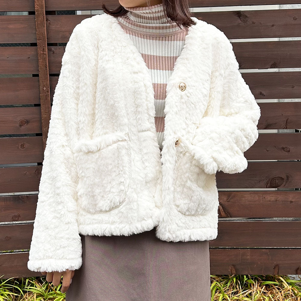 REFLEM フェイクファーふわふわオーバーサイズブルゾン 裏地付き 予約