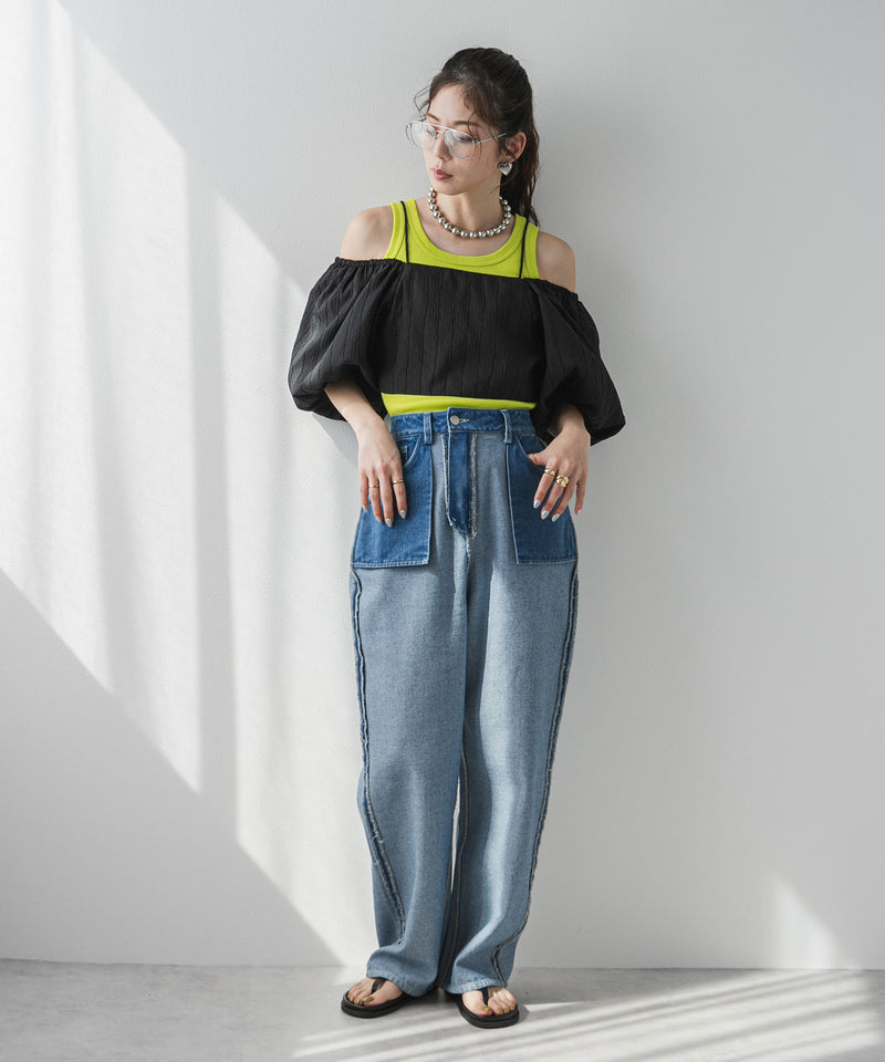 フクレジャガードオフショルビスチェ