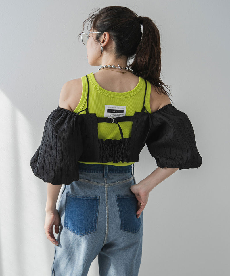 フクレジャガードオフショルビスチェ