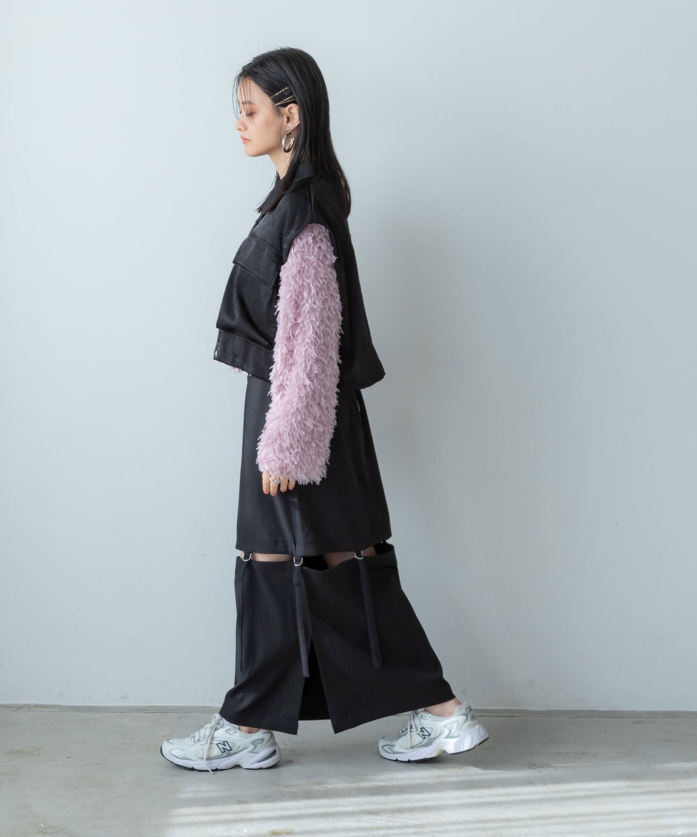 メール便】サテンジョーゼットクロップドベスト – レディース