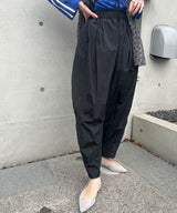ナイロンタフタタックギャザーパンツ