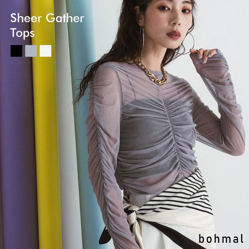 メール便】シアーギャザートップス【チュール】 – レディース