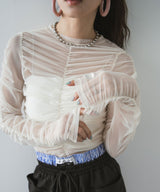 【メール便】シアーギャザートップス【チュール】