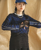 【メール便】シアーギャザートップス【チュール】