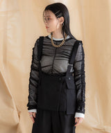 【メール便】シアーギャザートップス【チュール】