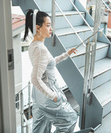 【メール便】シアーギャザートップス【チュール】