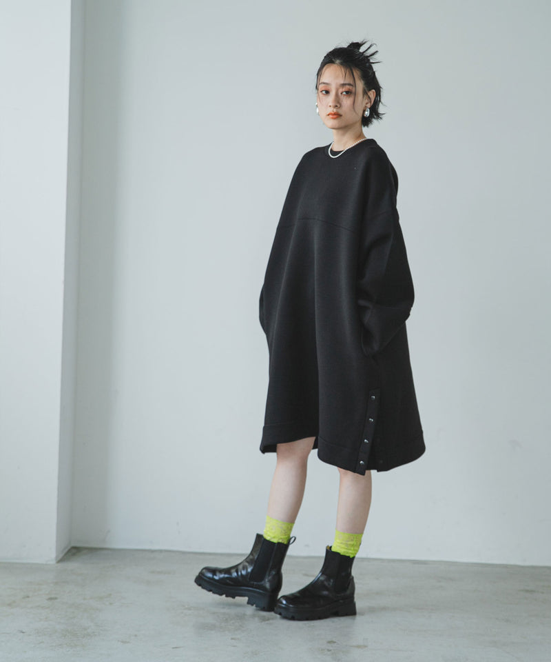 【最上もが着用】ボンディングタックスリーブミニワンピース