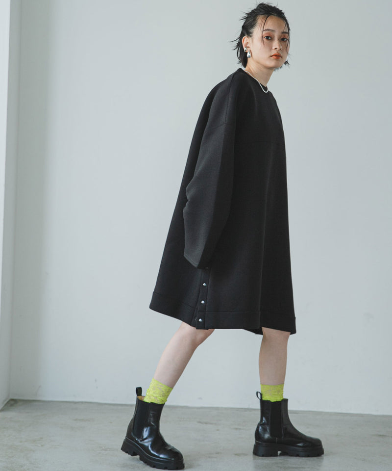 【最上もが着用】ボンディングタックスリーブミニワンピース