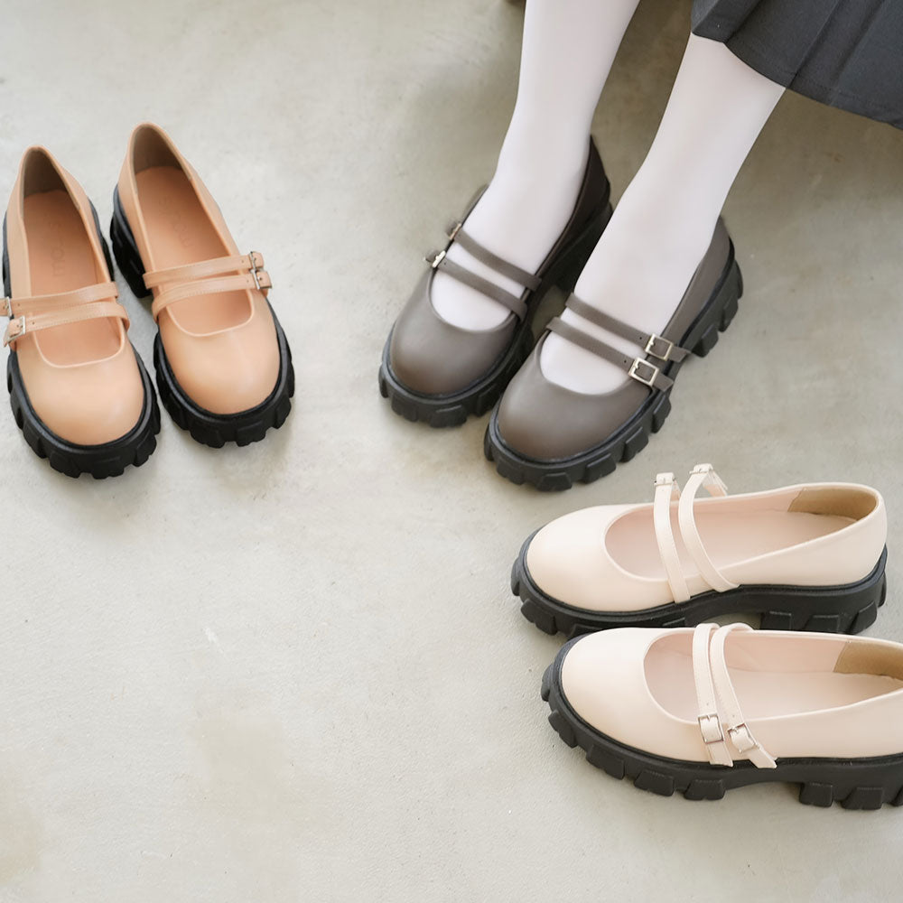 トラックソールメリージェーンパンプス – レディース