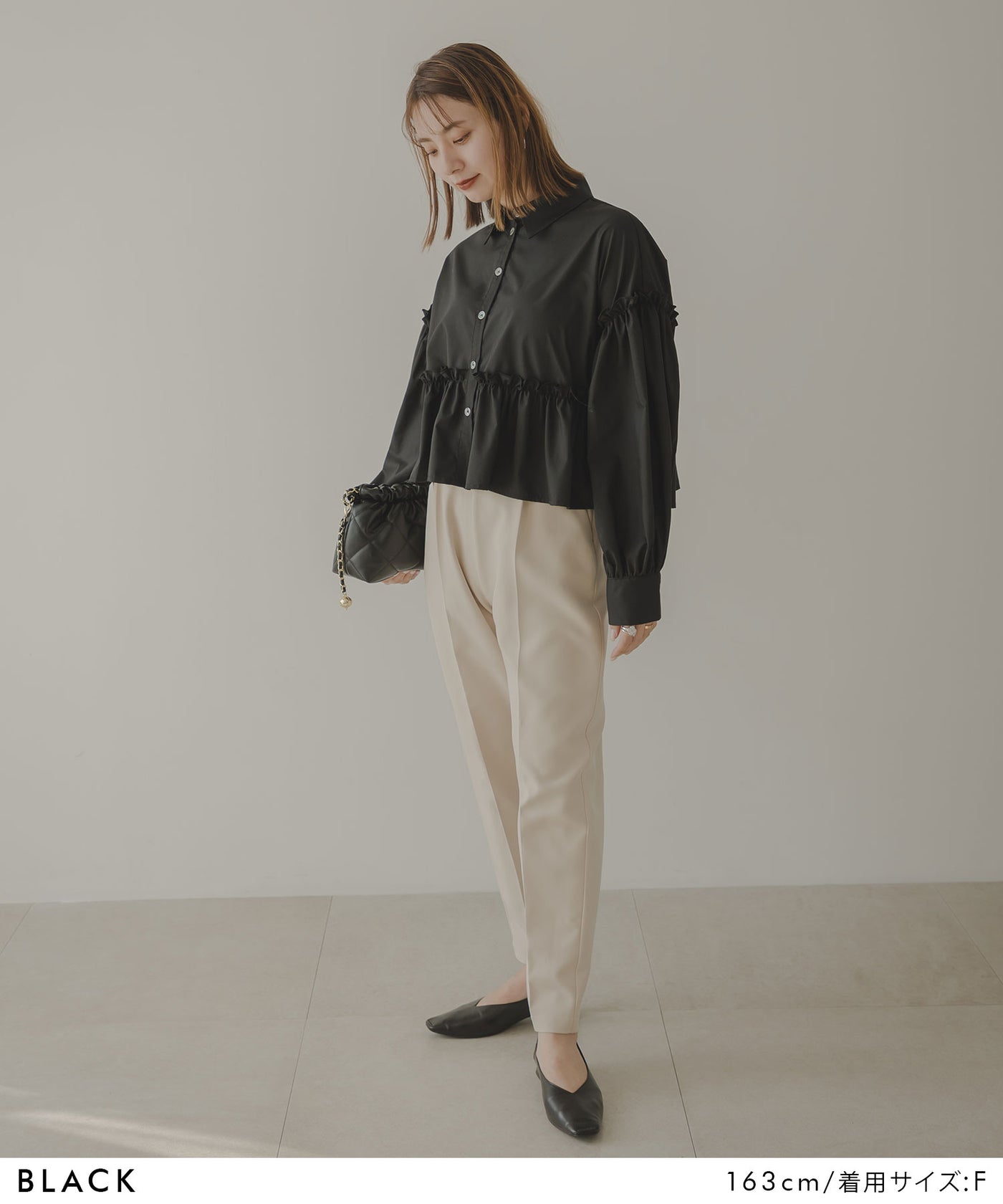 ペプラムギャザーフリルブラウス – レディースファッション通販の夢