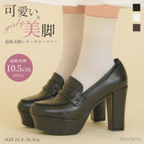 10.5cmヒール美脚ローファーパンプス