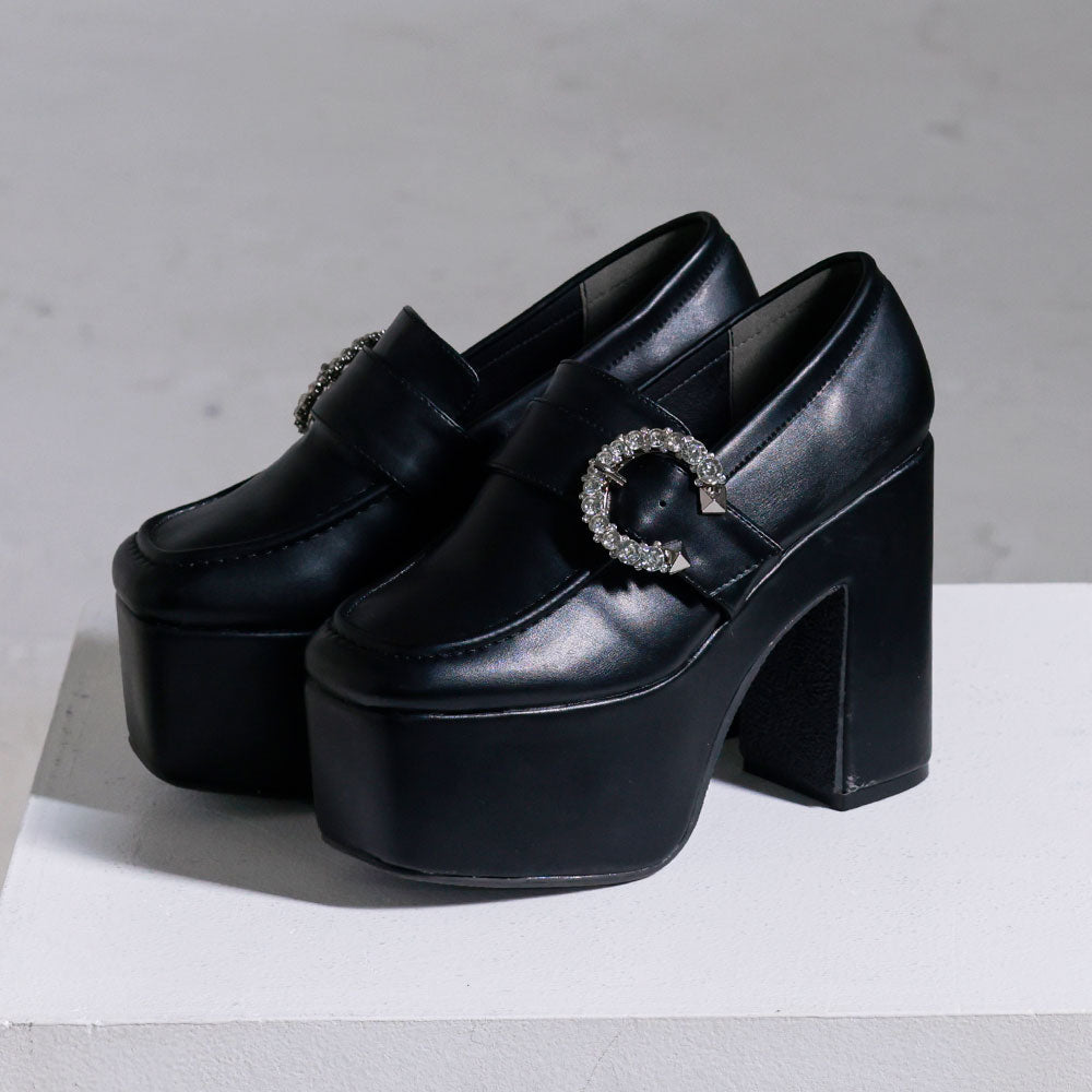 ローファー 厚底 光沢 メタルバックル ベーシック 楽天市場】◇ LUCA GROSSI ルカグロッシK036M Black コイン
