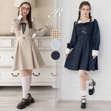 角衿レトロリボンワンピース