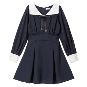 角衿レトロリボンワンピース