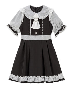 ハートドットスカーフワンピース