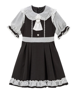 ハートドットスカーフワンピース