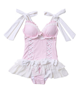 レースアップランジェリー水着