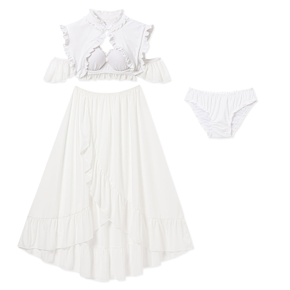 Dear My Love 角襟チャイナセーラー水着 ホワイト M 2buy10%OFF対象】角襟チャイナセーラー水着 – レディースファッション