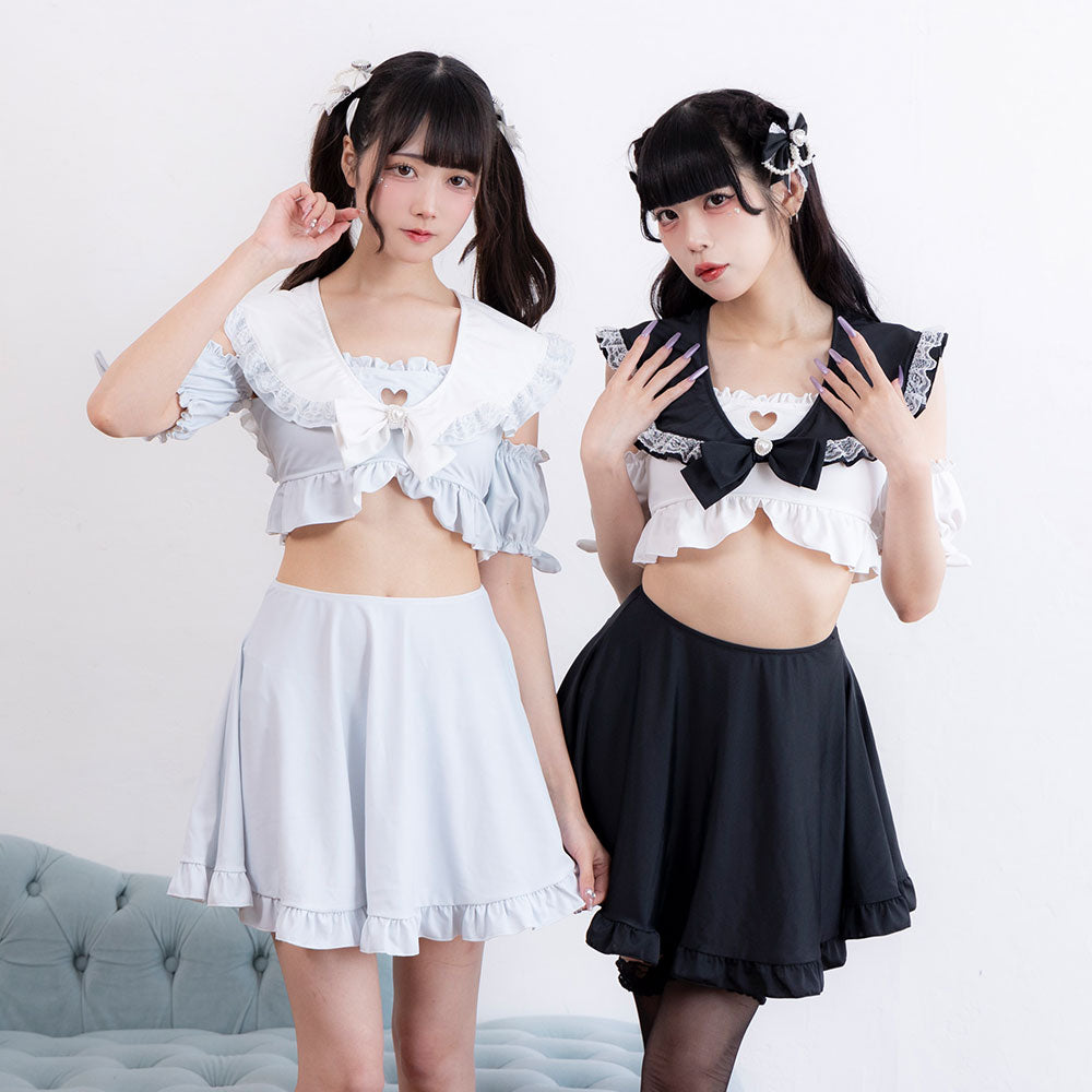 ハートくりぬきフリルセーラー水着 – レディースファッション ハートくりぬきフリルセーラー水着 – レディースファッション