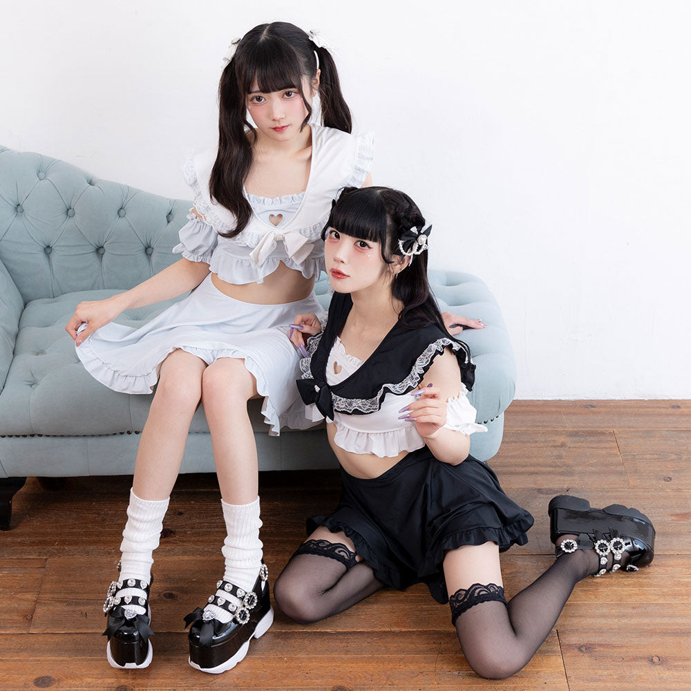 ハートくりぬきフリルセーラー水着 – レディースファッション