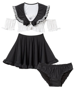 ハートくりぬきフリルセーラー水着