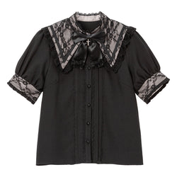 十字架リボンセーラーレース襟ブラウス