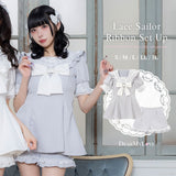 レース重ねセーラーリボンセットアップ