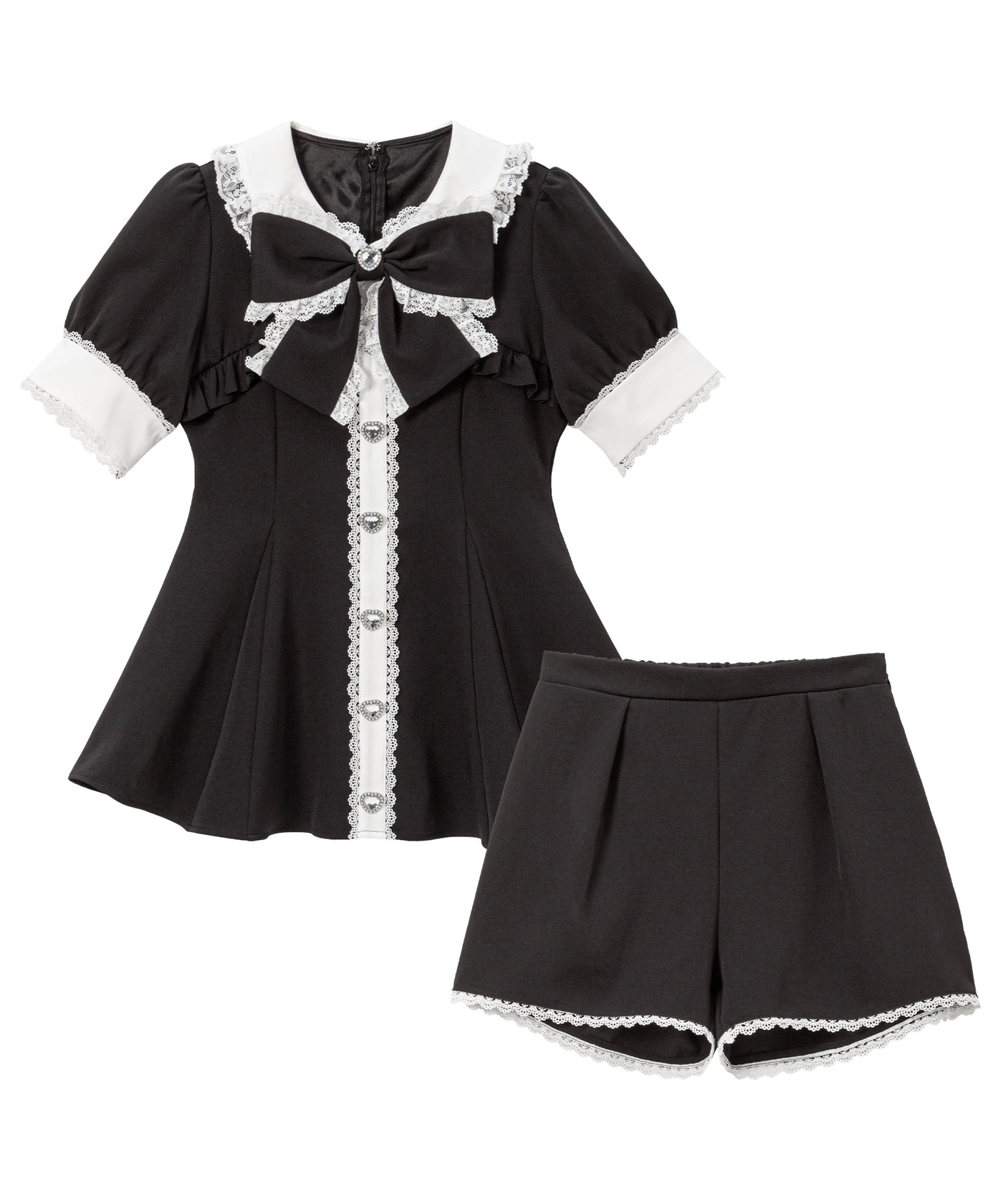 ボレロレイヤード風フリルセットアップ – レディースファッション通販