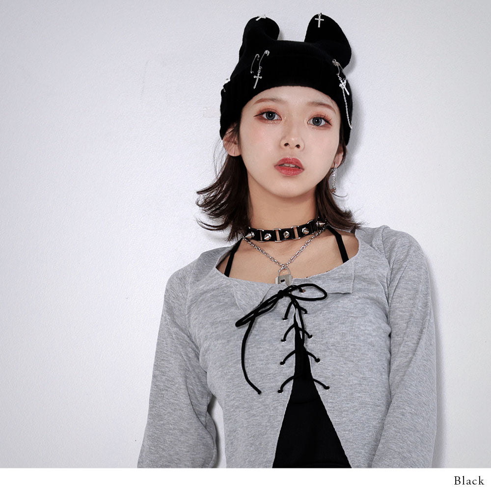 十字架チェーン猫耳ニット帽 – レディースファッション通販の夢展望