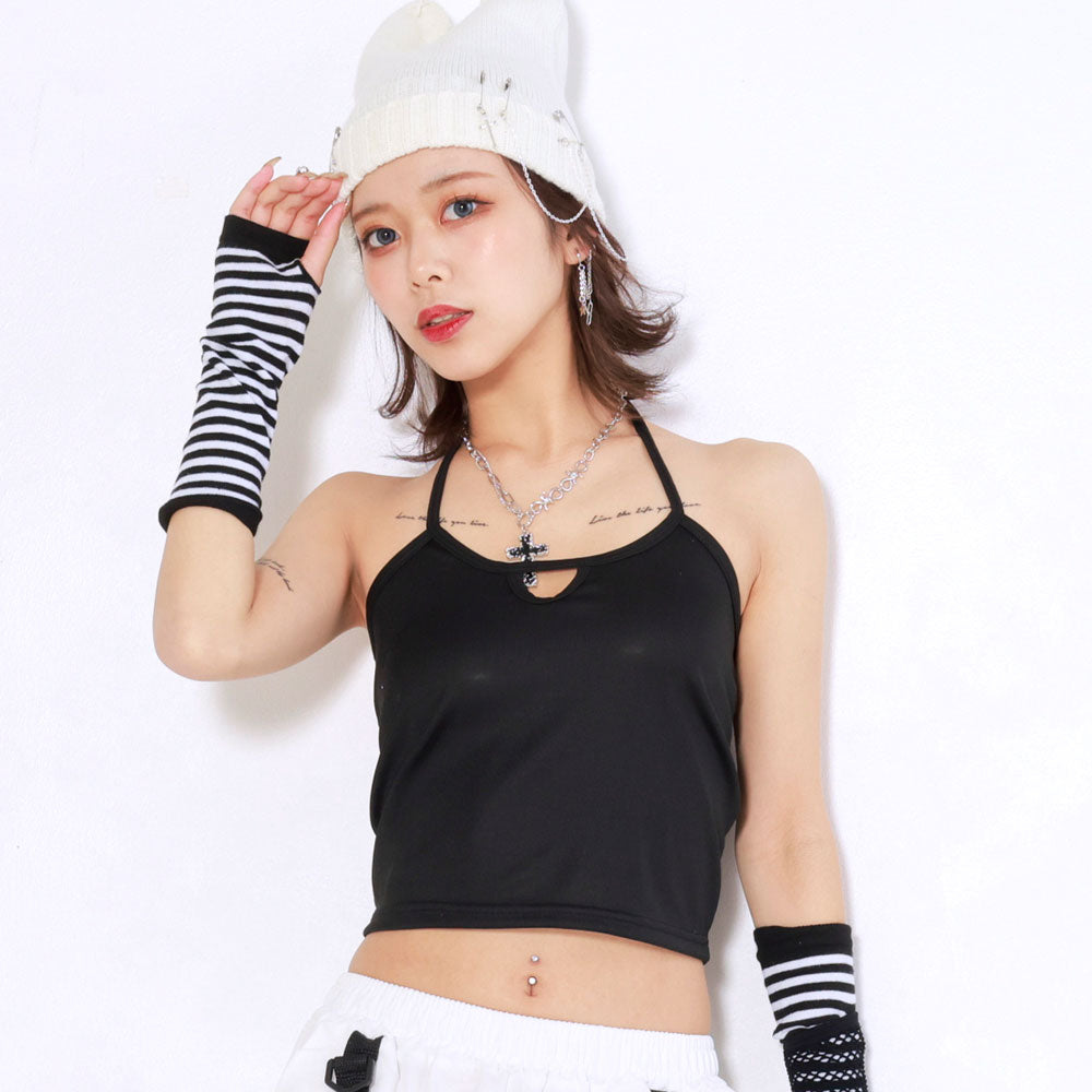 ホルターインナー付レースアップ長袖トップスセット – レディース