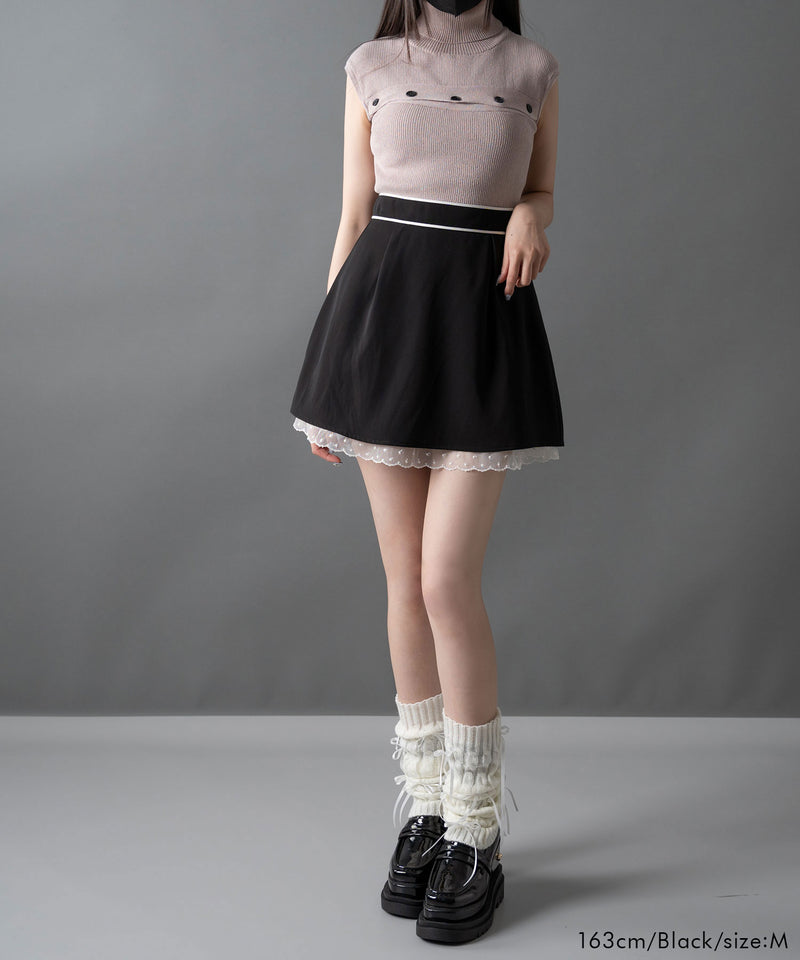 ピコレース台形ミニスカート