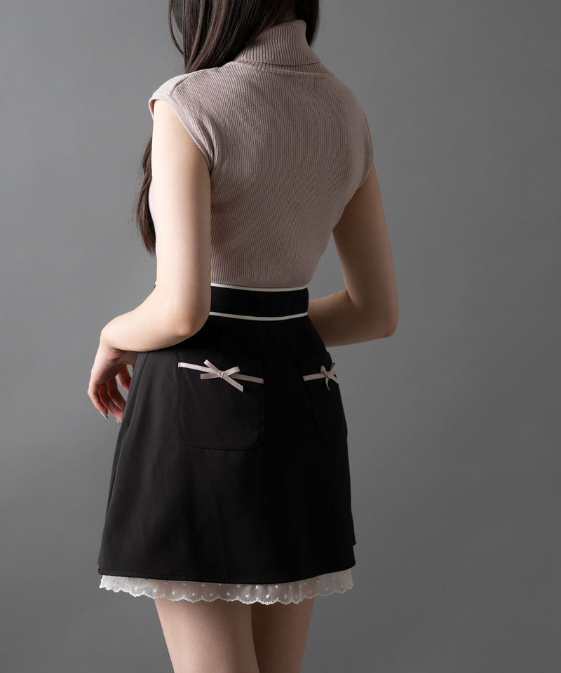 ピコレース台形ミニスカート