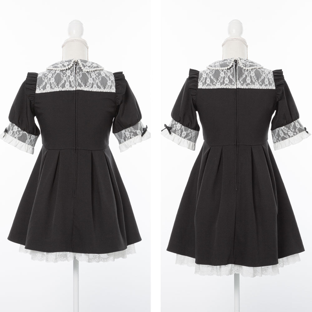 レース重ねパールリボンお嬢様ワンピース – レディース