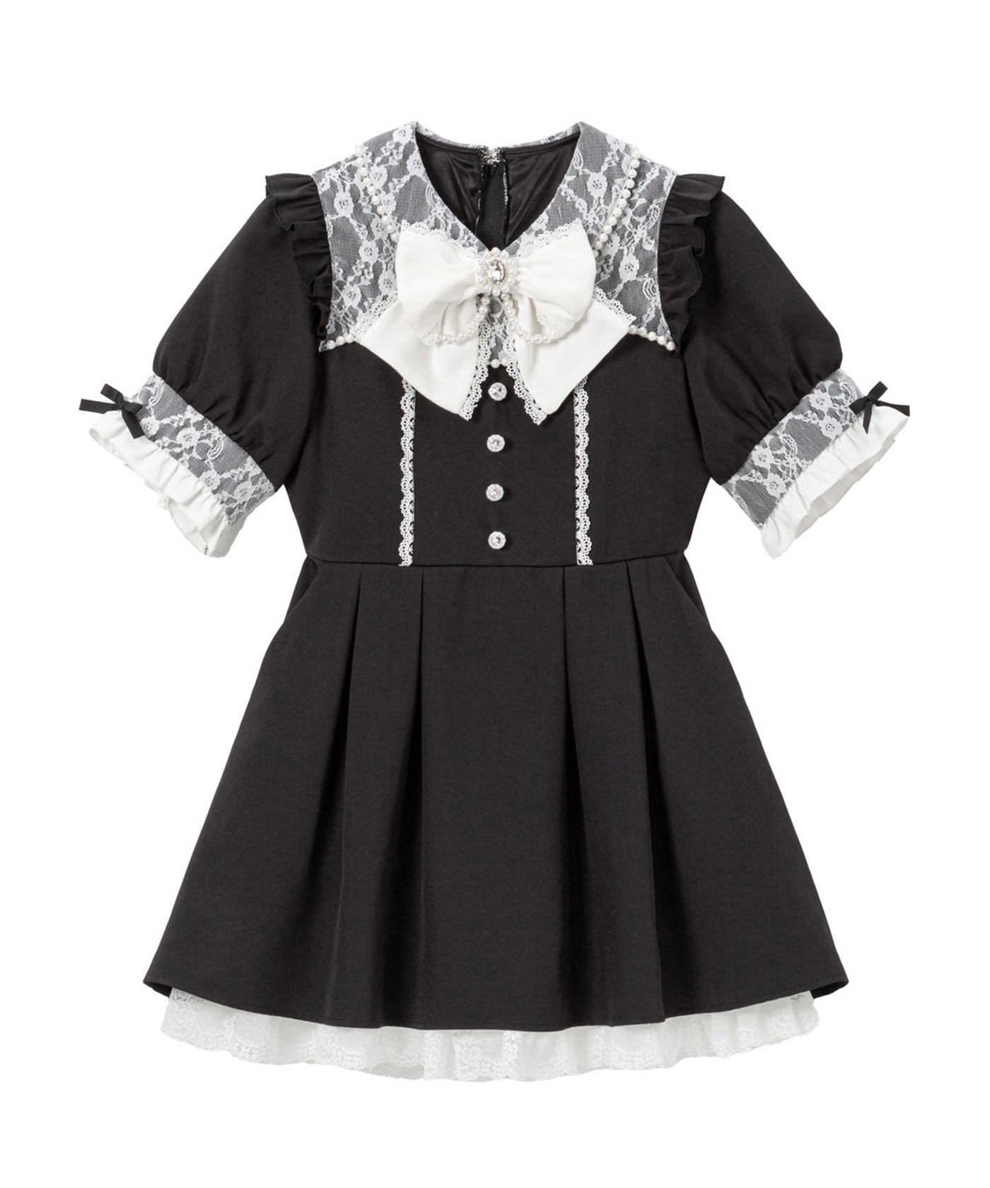 レース重ねパールリボンお嬢様ワンピース　ピンク　夢展望　大きいサイズ 533917-d01_1000x.jpg?v=1743490608