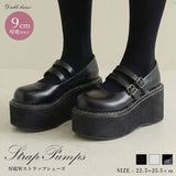 厚底Wストラップサブジラパンプス